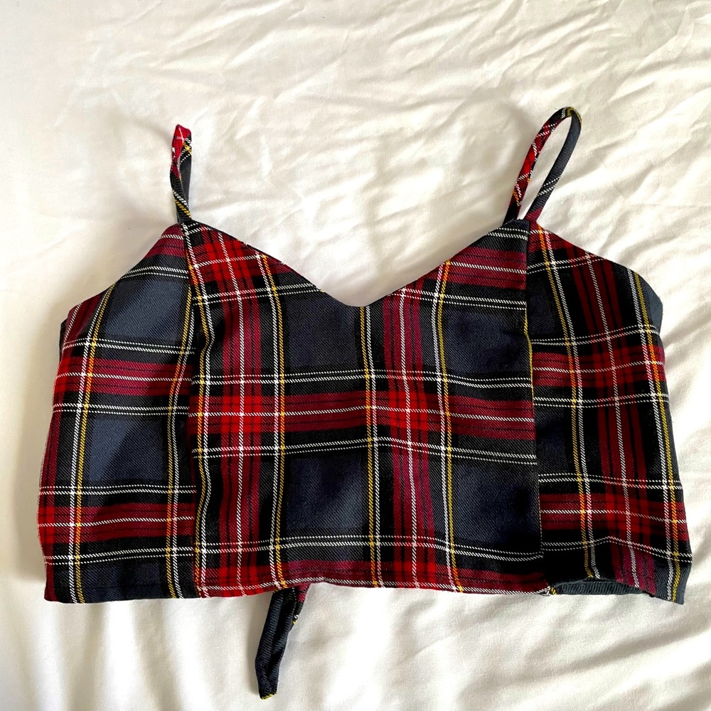Adjustable Cami Top Plaid